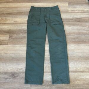 33x36 L.L. Bean Olive Green Forest Green Khaki Cargo Pants 100% Cotton Camping